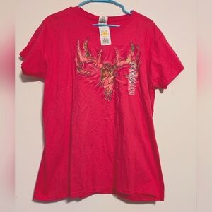 Pink large buck wear top. New with tags